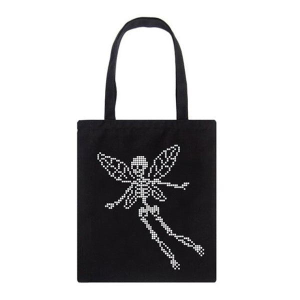 skull butterfly canvas bag boogzel clothing