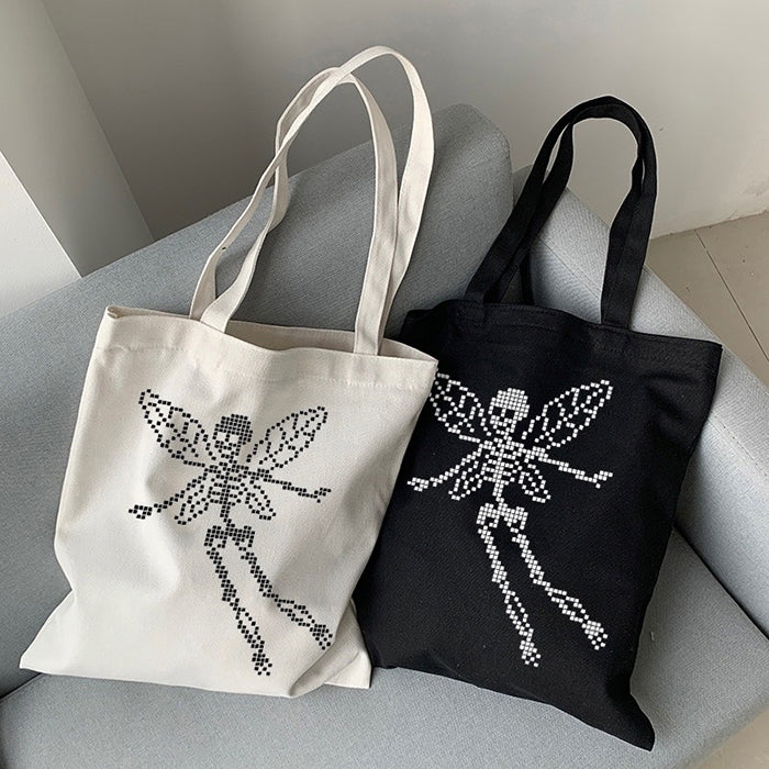 skull butterfly canvas bag boogzel clothing