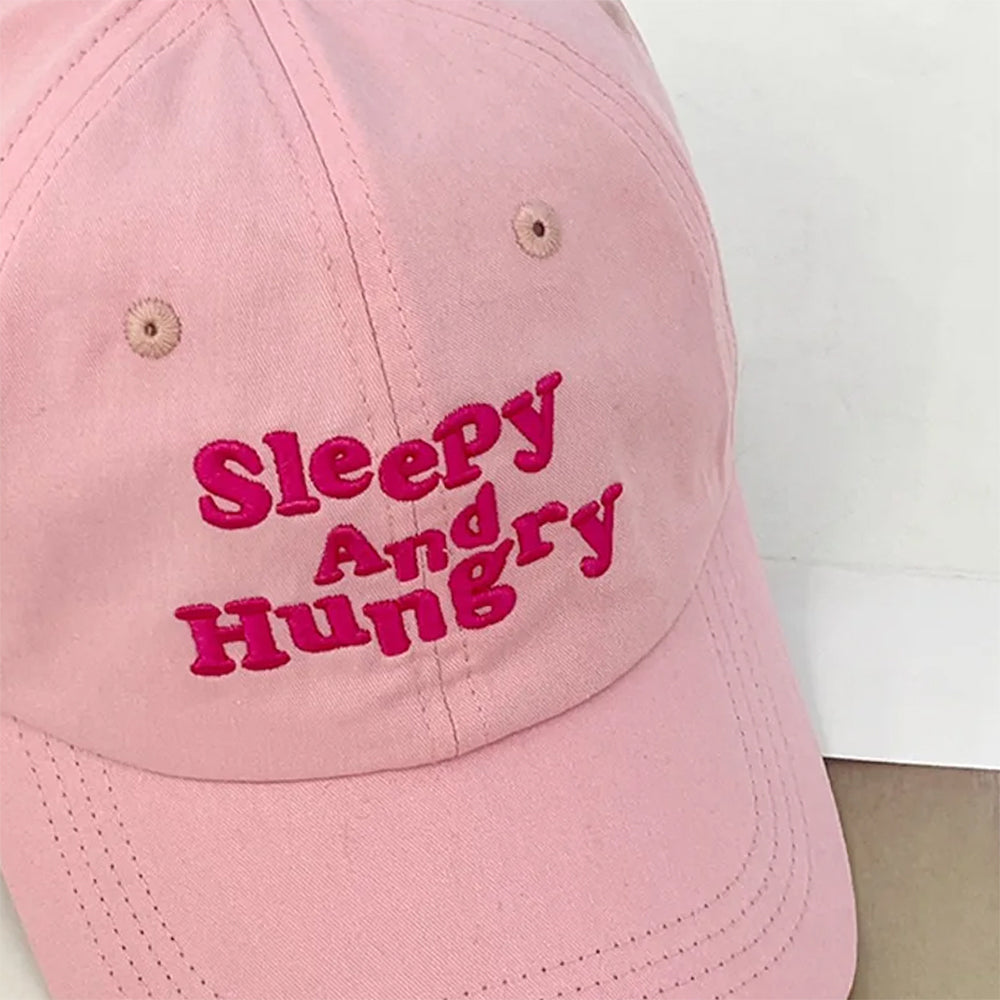 sleepy and hungry embroidery cap boogzel clothing