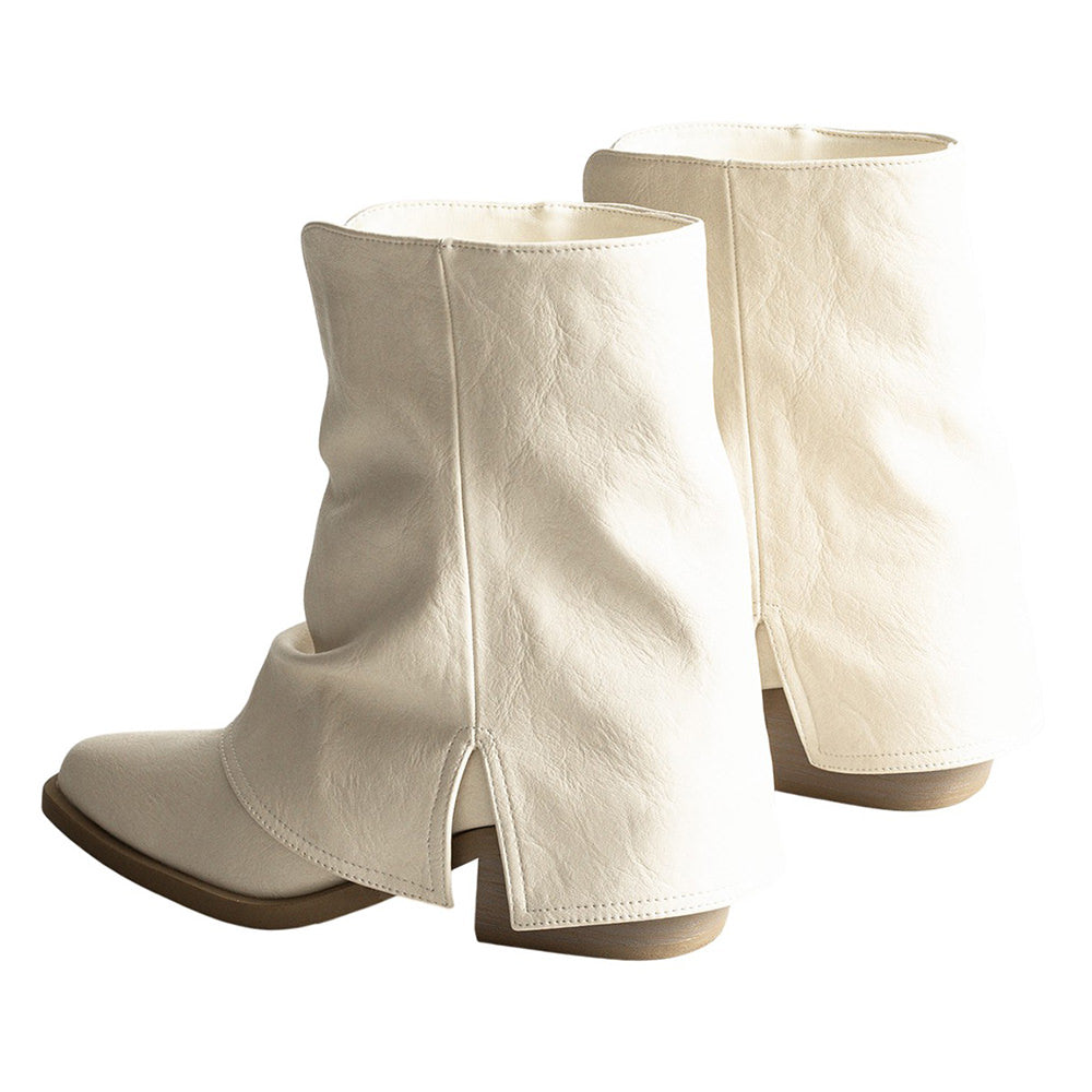 slouchy fit block heel boots boogzel clothing