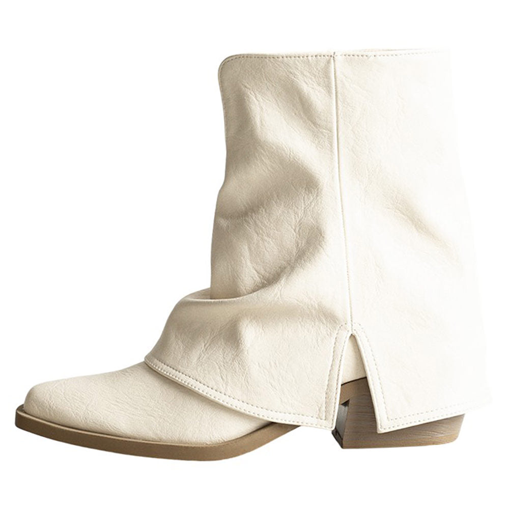 slouchy fit block heel boots boogzel clothing