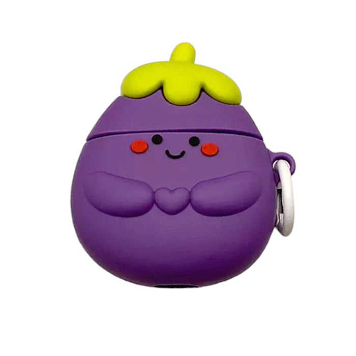 smiling eggplant airpods case boogzel clothing
