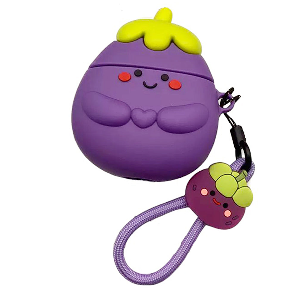 smiling eggplant airpods case boogzel clothing