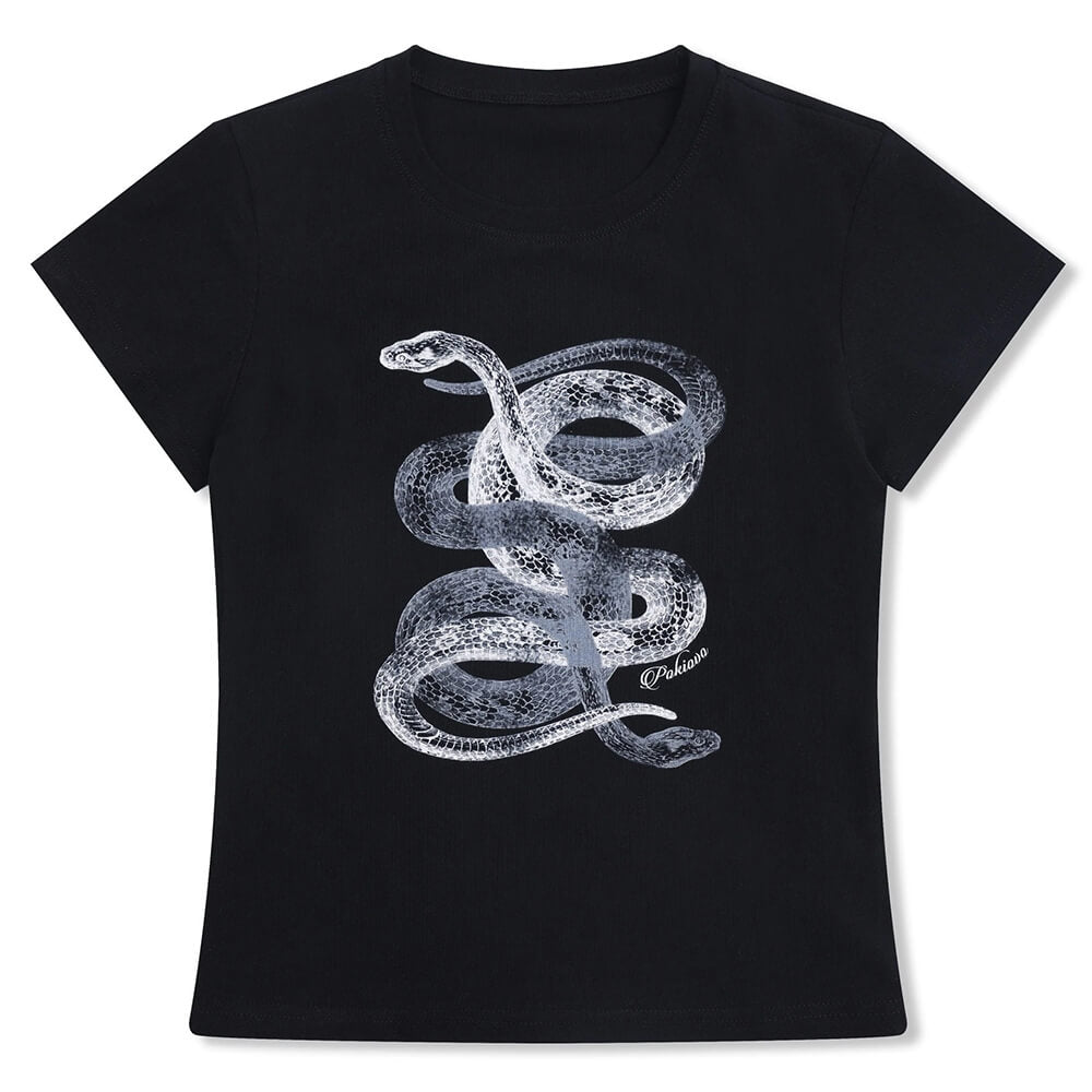 snake graphic fitted t-shirt boogzel clothing