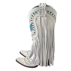 aesthetic white western boots boogzel clothing