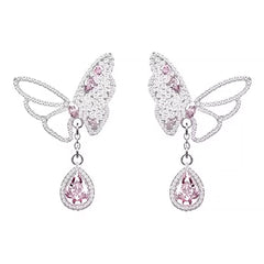 sparkling butterfly drop earrings boogzel clothing