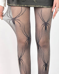 spider print fishnet tights boogzel clothing