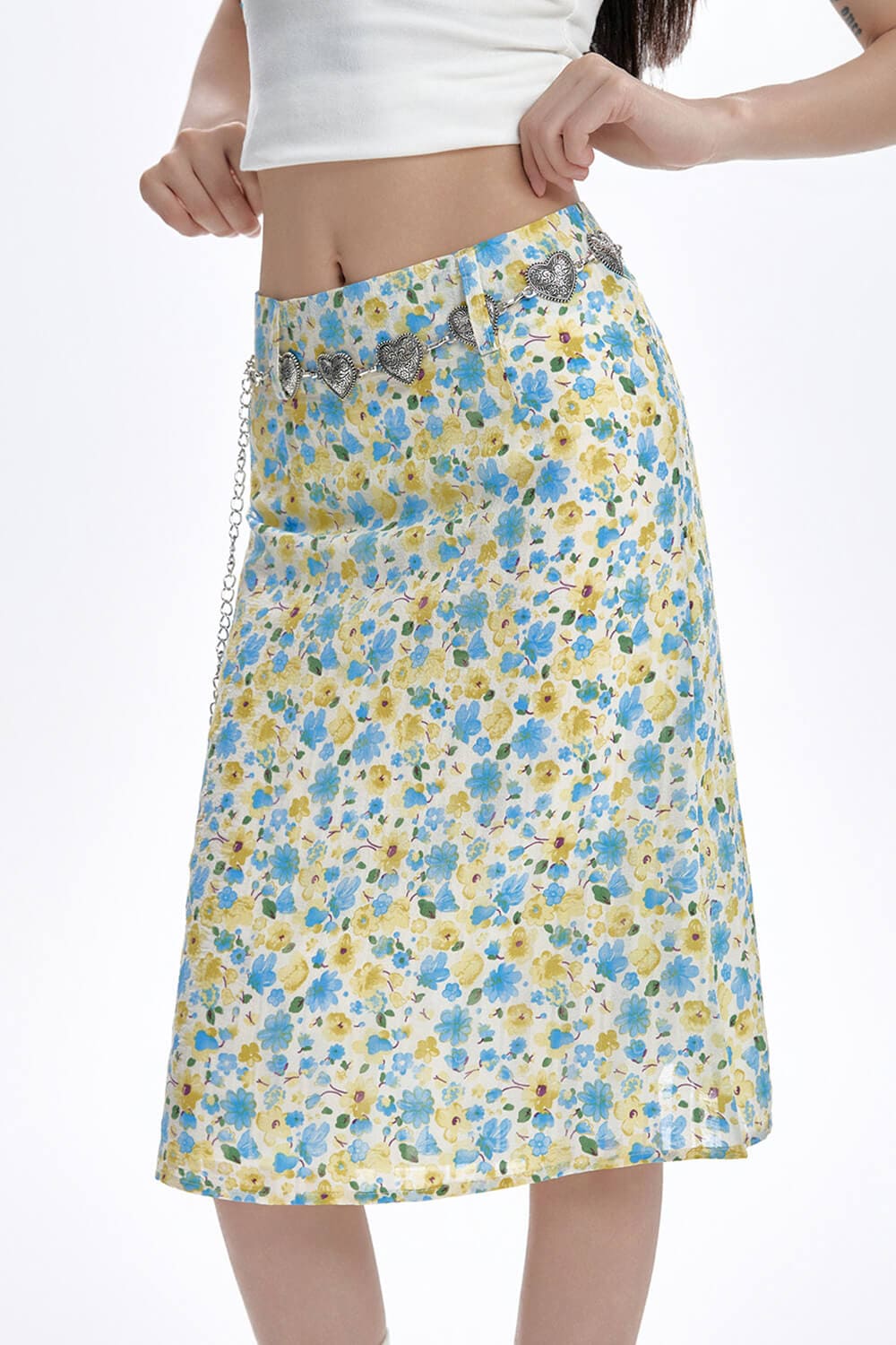 spring garden floral print skirt boogzel clothing