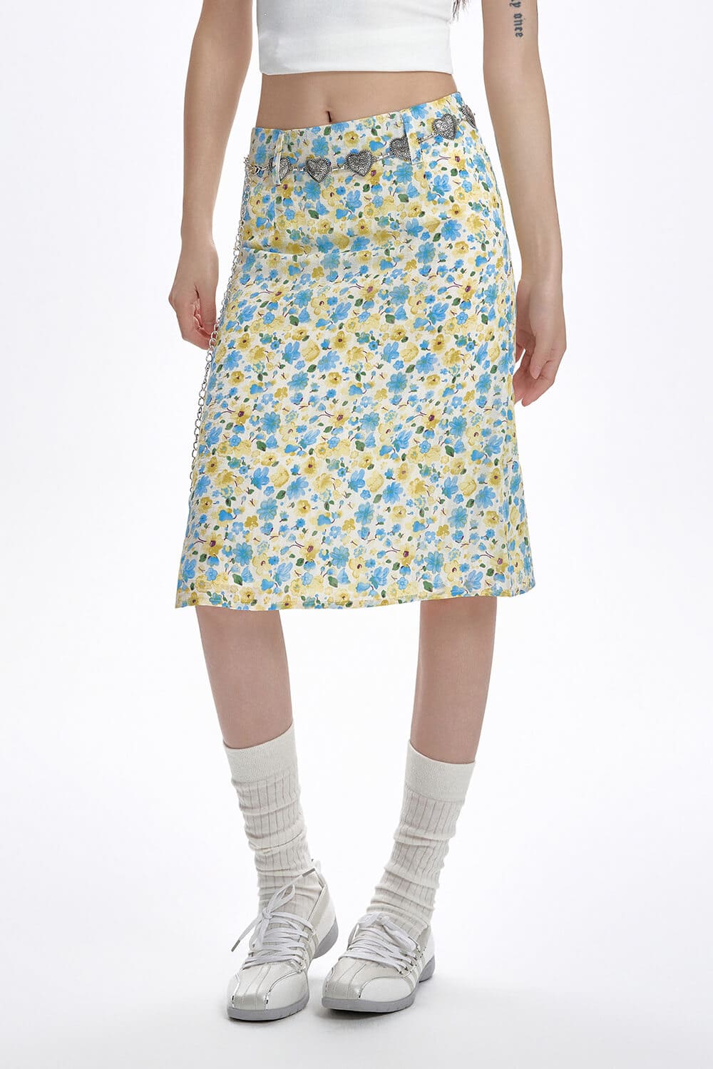 spring garden floral print skirt boogzel clothing