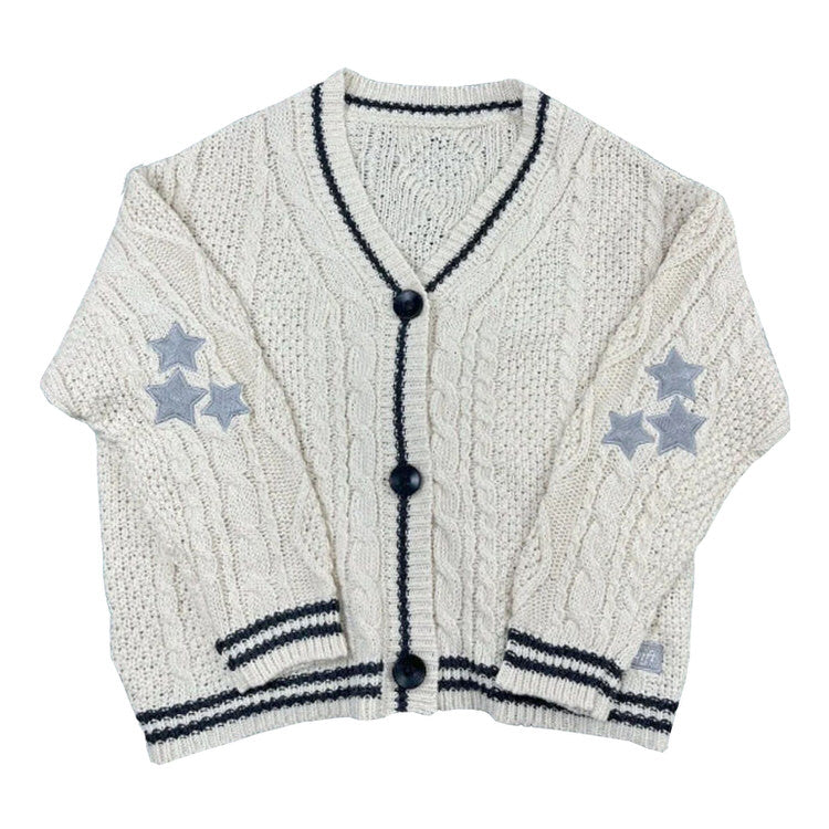 Preppy Aesthetic Star Cardigan boogzel clothing