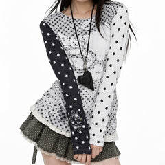 star girl mismatched sleeve top boogzel clothing 