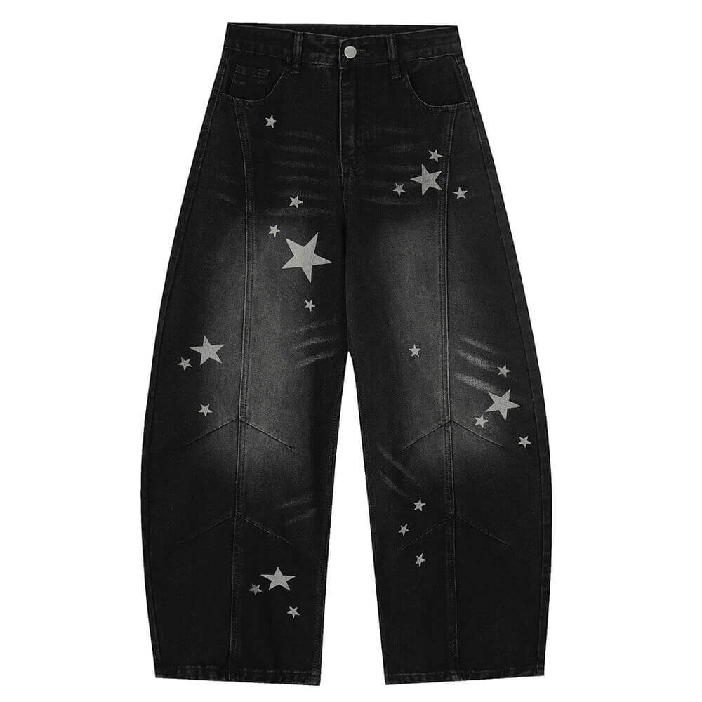 star pattern baggy jeans boogzel clothing