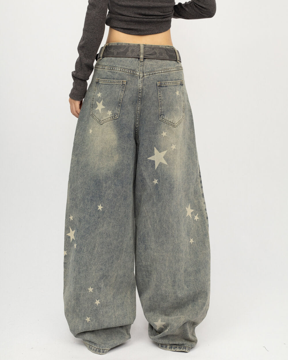 star pattern baggy jeans boogzel clothing