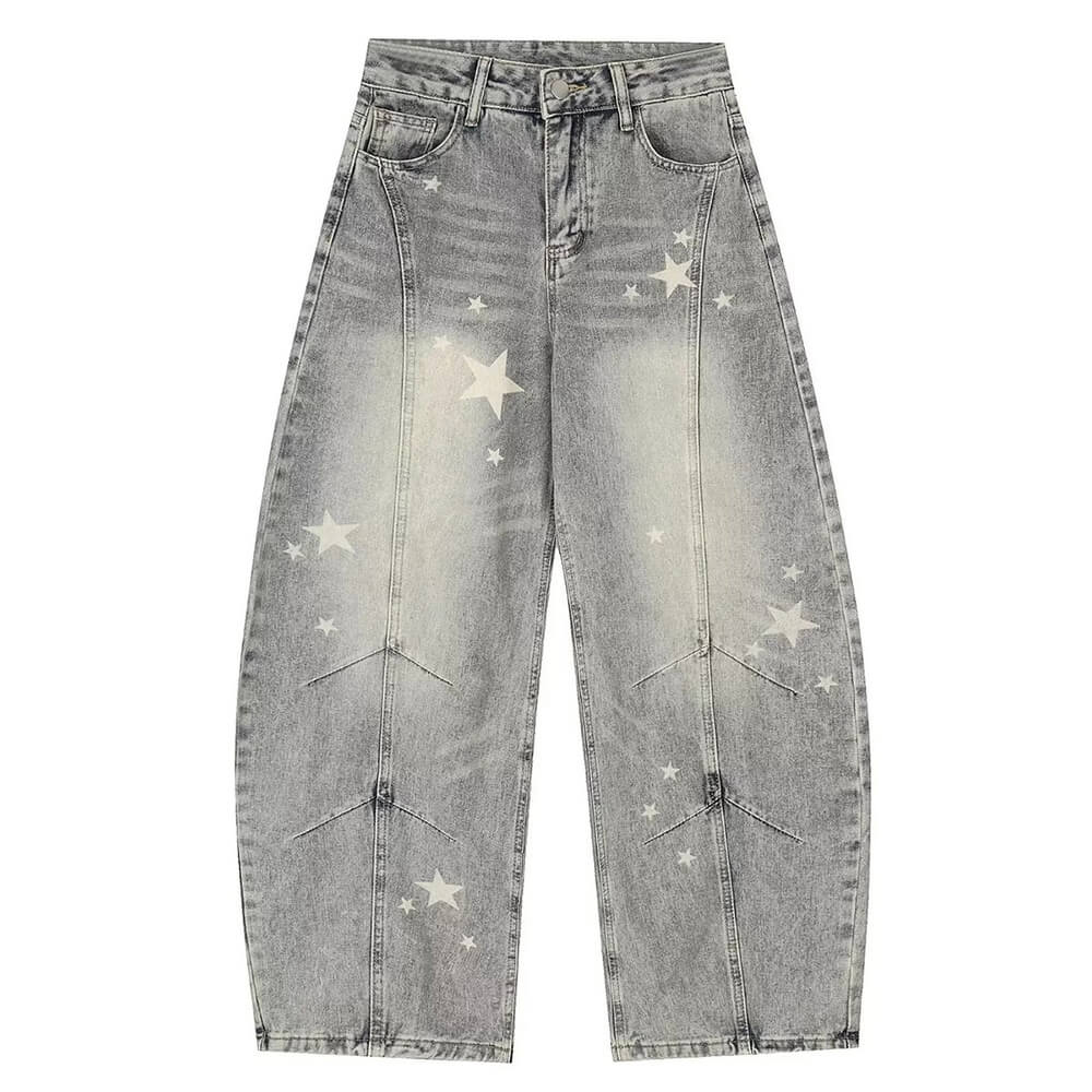 star pattern baggy jeans boogzel clothing