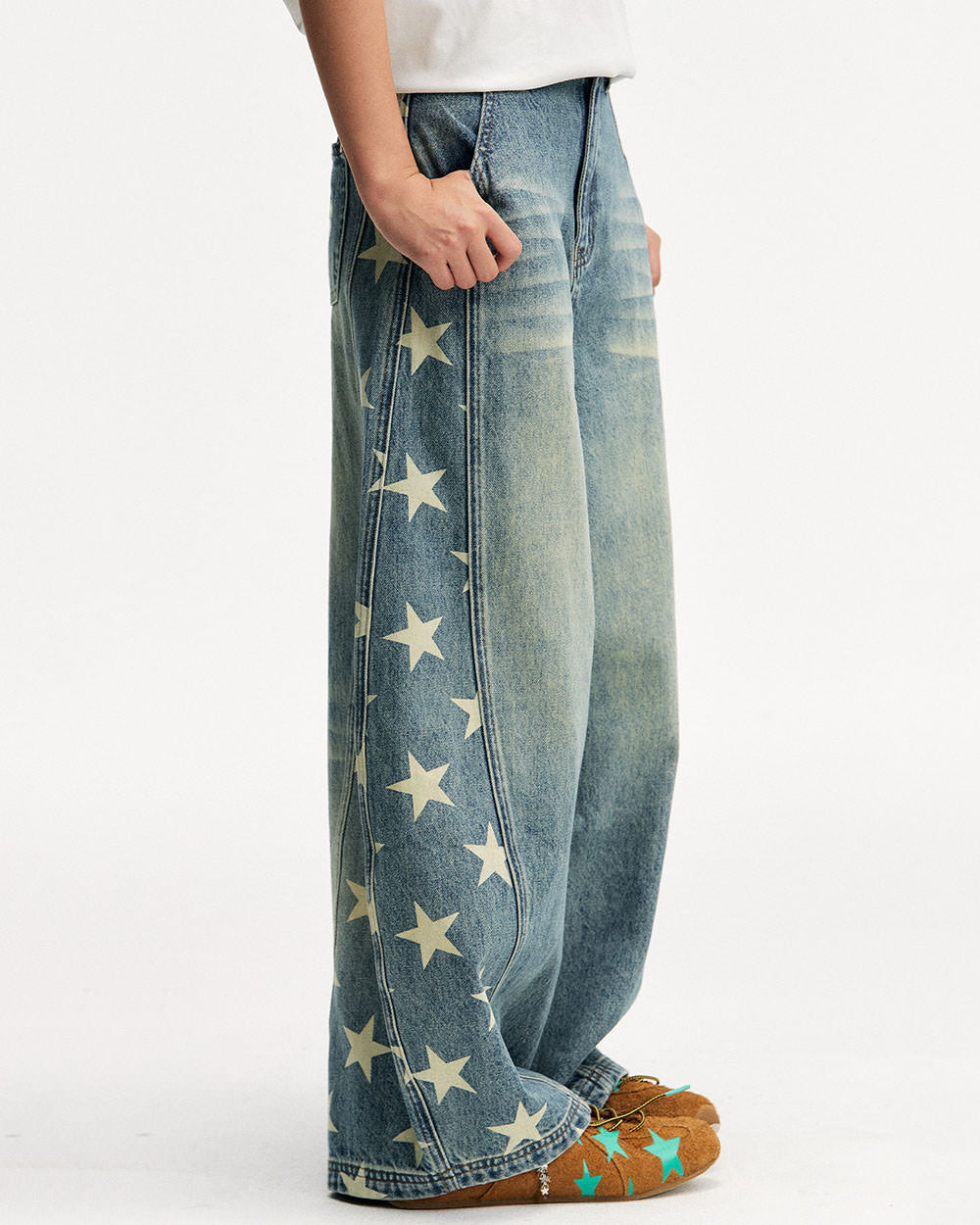 star print barrel jeans boogzel clothing