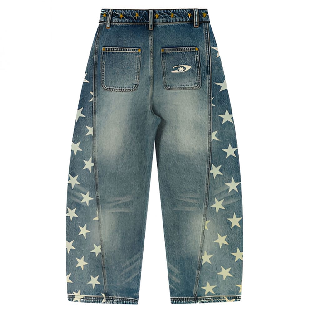 star print barrel jeans boogzel clothing