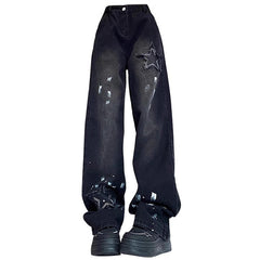 Downtown Girl Black Star Jeans - Boogzel Clothing