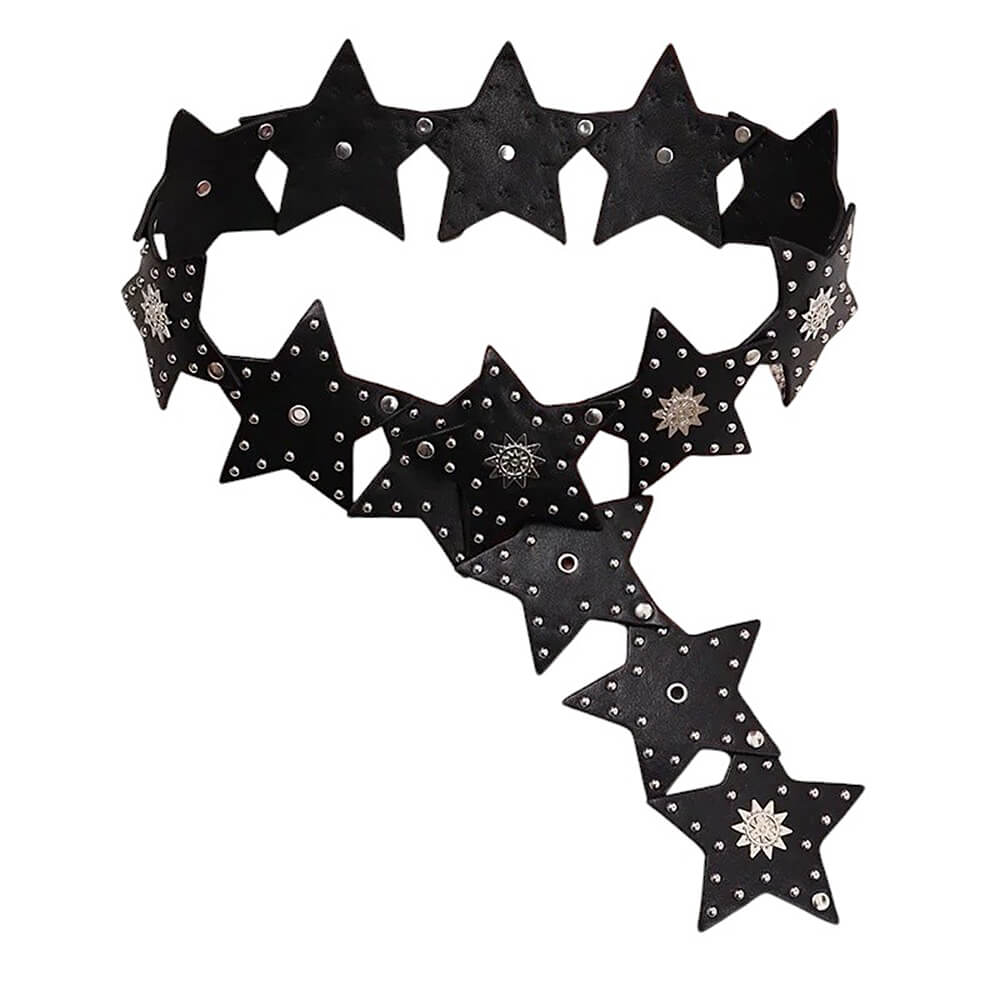 star black leather belt boogzel clothing