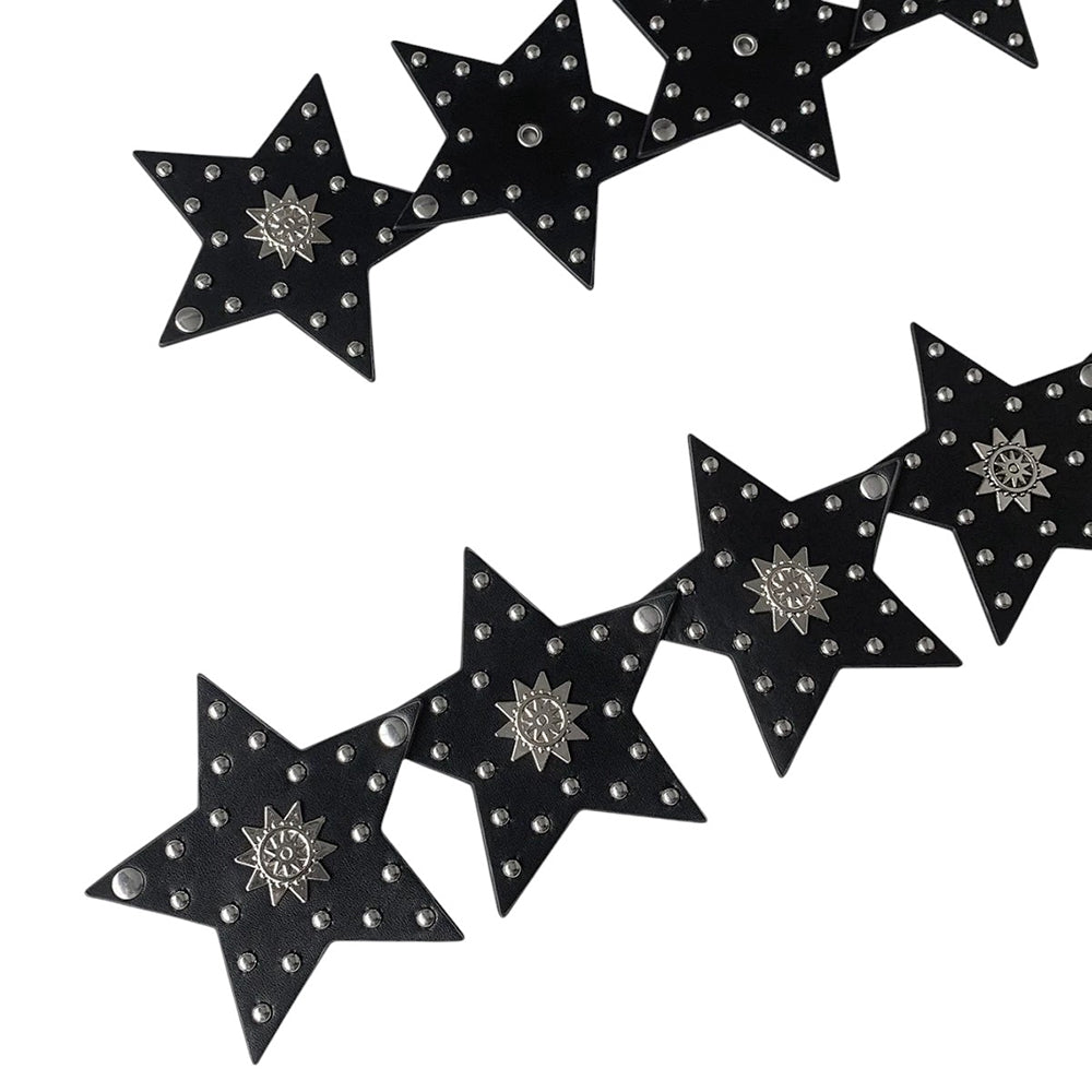 star black leather belt boogzel clothing