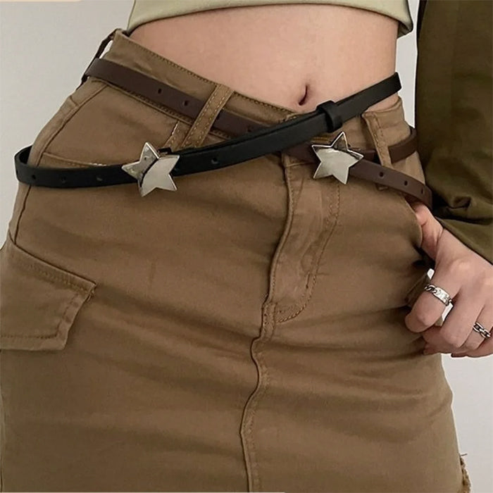 star buckle thin belt boogzel clothing