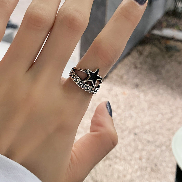 star chain double ring boogzel clothing
