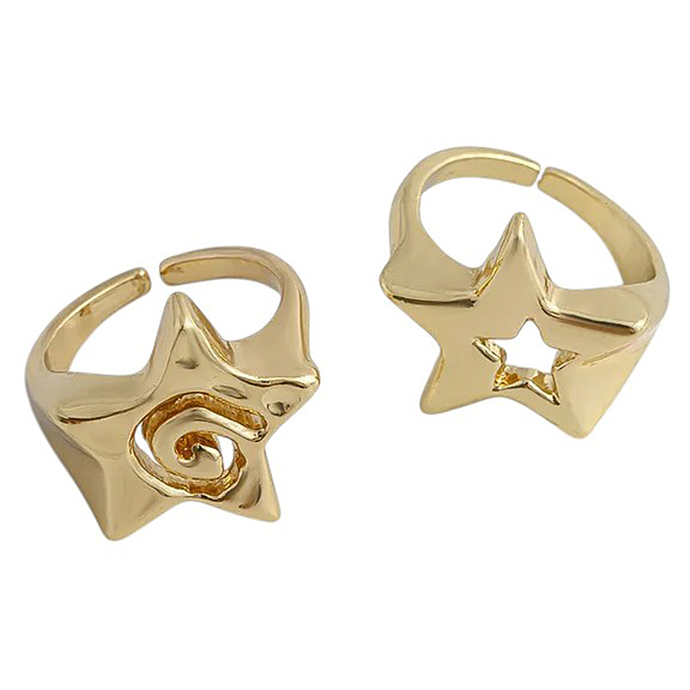 star chunky ring set boogzel clothing