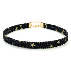 star denim choker boogzel clothing
