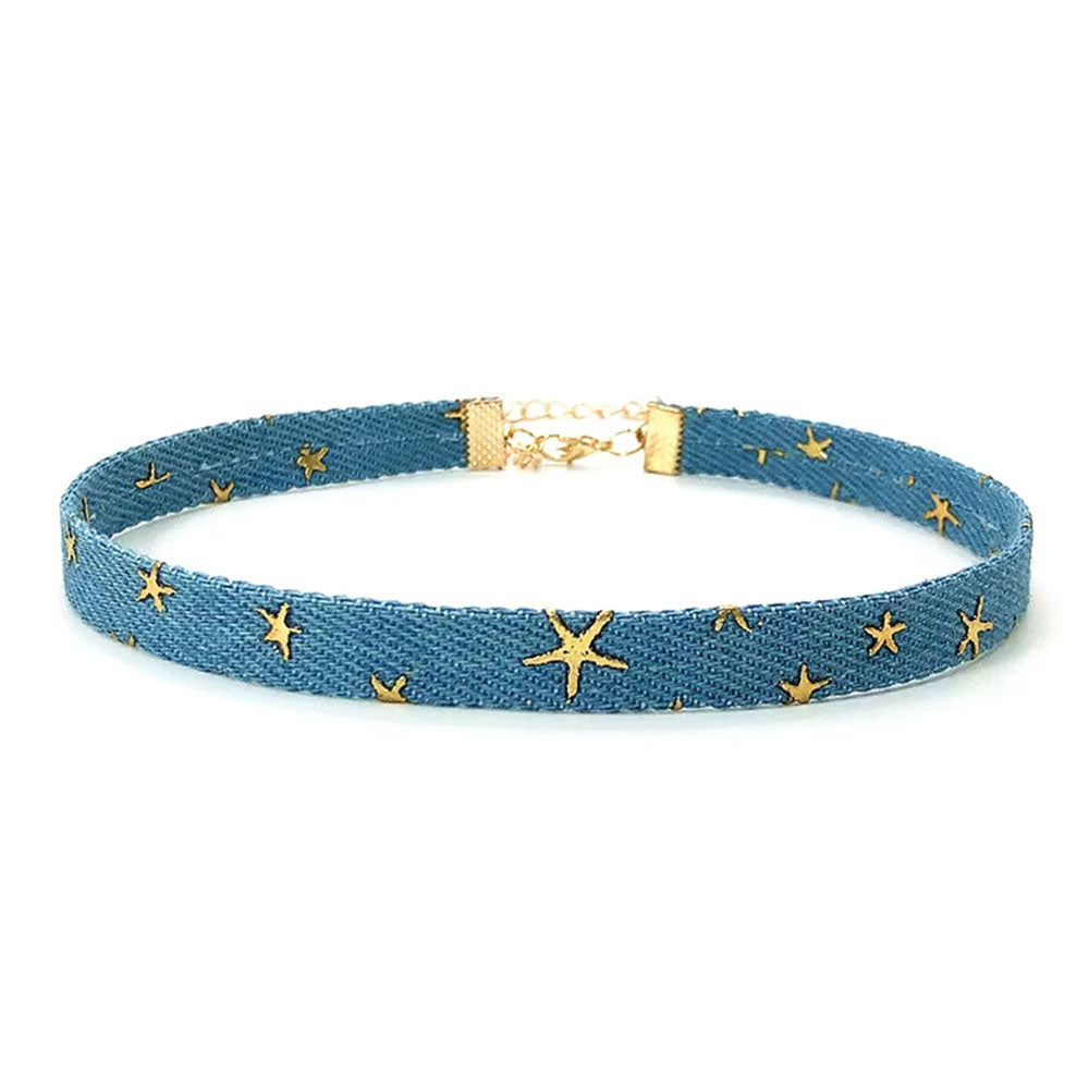star denim choker boogzel clothing