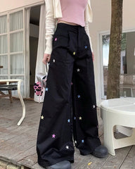 star embroidery baggy pants boogzel clothing