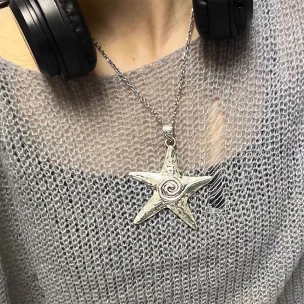 starfish pendant necklace boogzel clothing