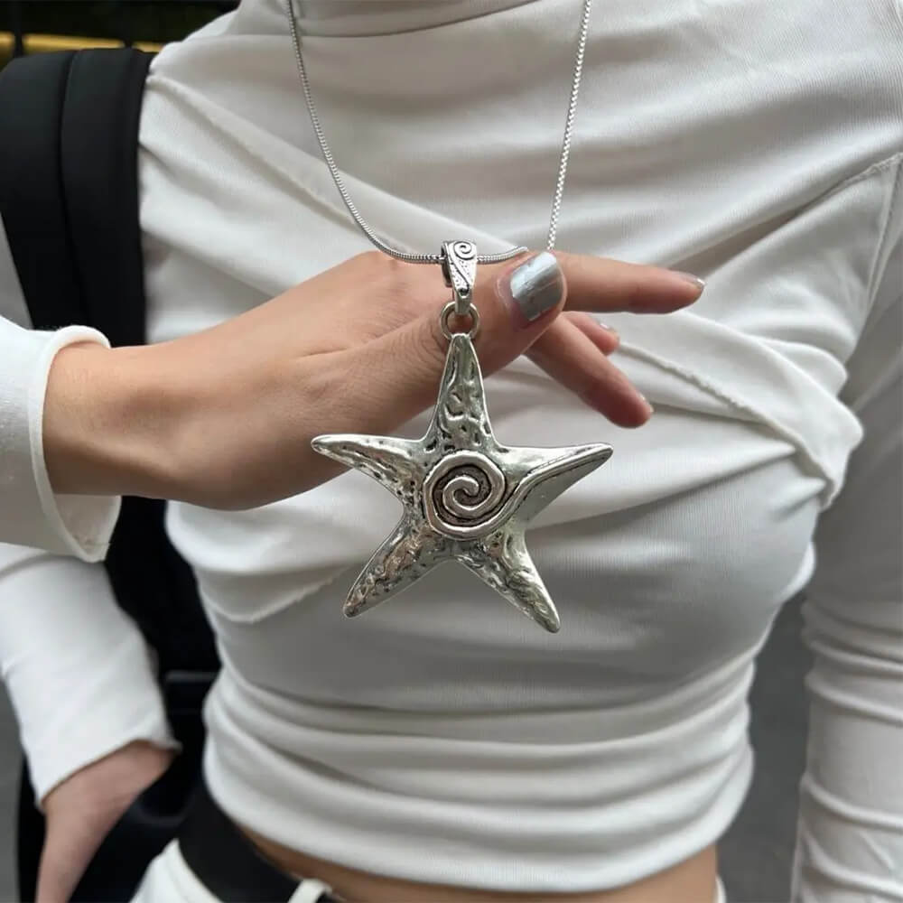 starfish pendant necklace boogzel clothing