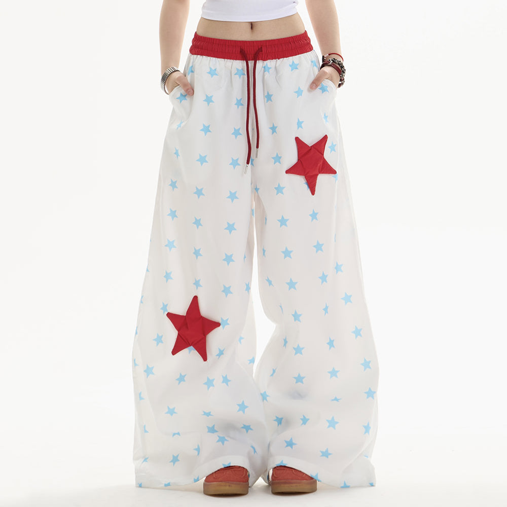 star girl aesthetic wide leg trousers boogzel clothing