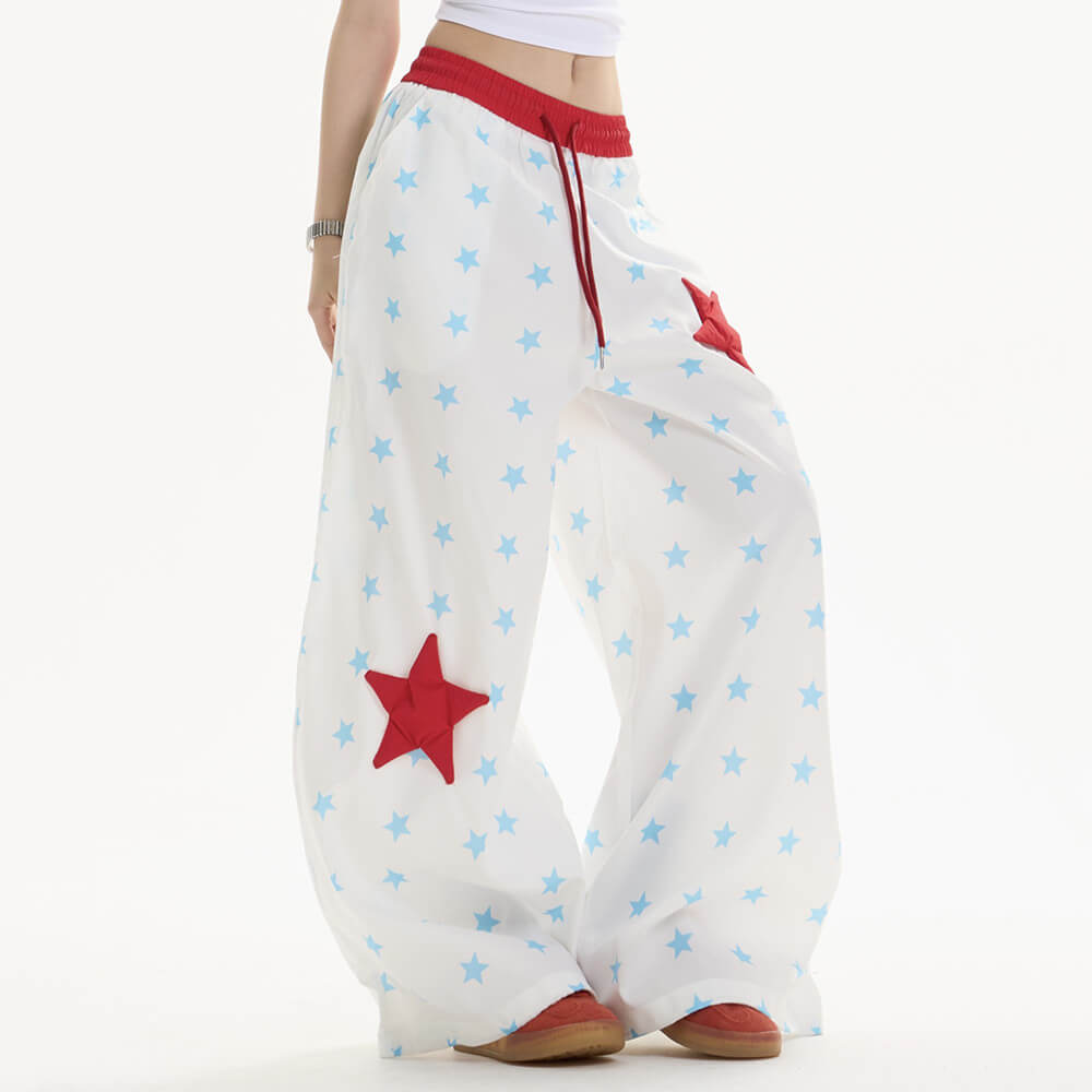 star girl aesthetic wide leg trousers boogzel clothing