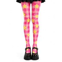 star girl gingham tights boogzel clothing