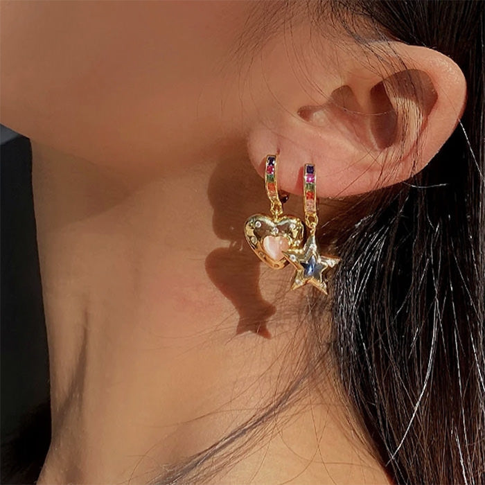 gold rhinestone earrings boogzel clothing