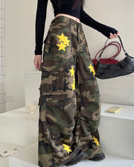 star patch camo cargo pants boogzel clothing