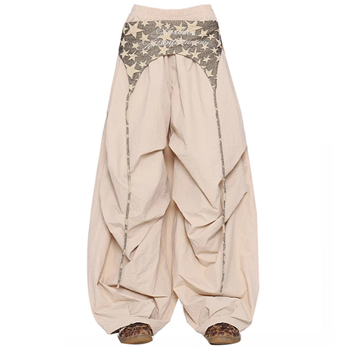 star pattern layered baggy pants boogzel clothing