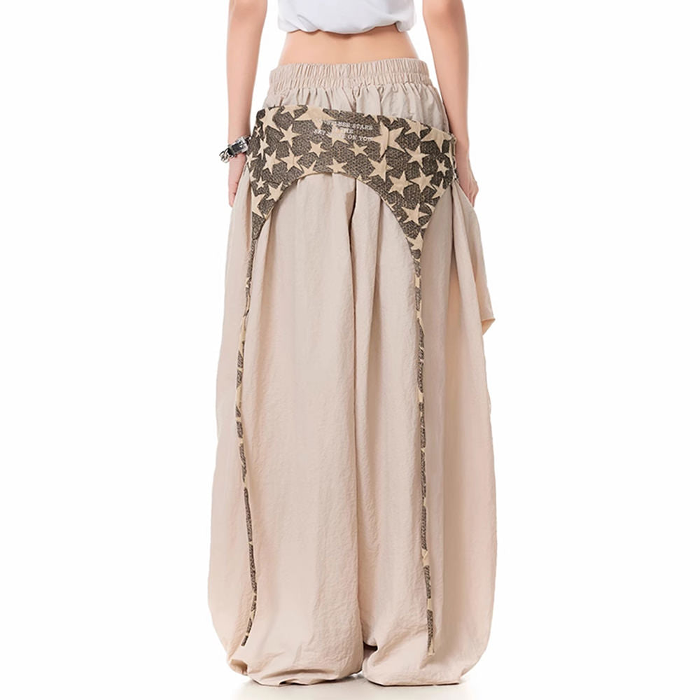 star pattern layered baggy pants boogzel clothing