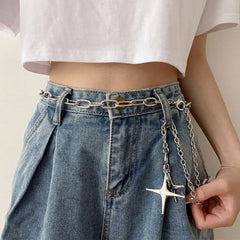 star pendant chain belt boogzel clothing