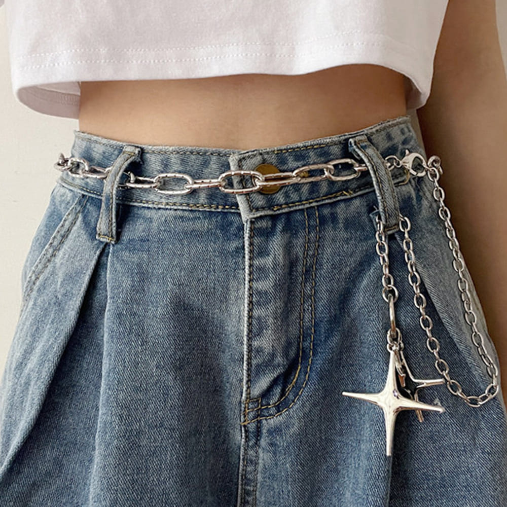 star pendant chain belt boogzel clothing