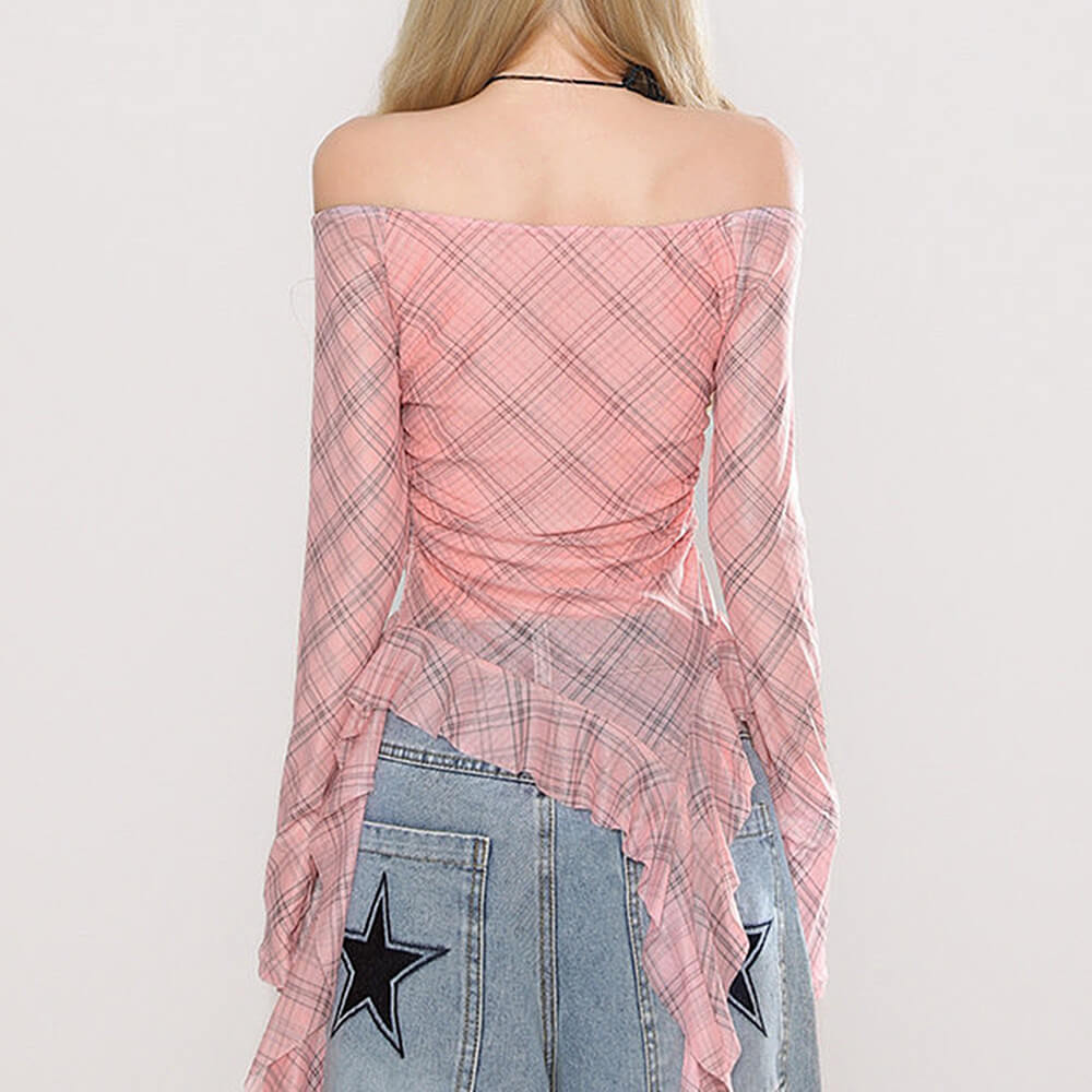 star plaid long sleeve top boogzel clothing