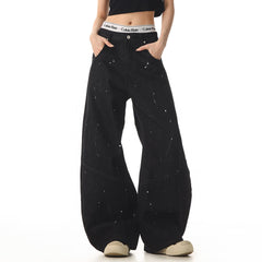 star pocket striped baggy jeans boogzel clothing