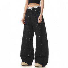 star pocket striped baggy jeans boogzel clothing