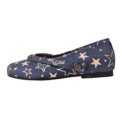 star print denim tabi ballet flats boogzel clothing