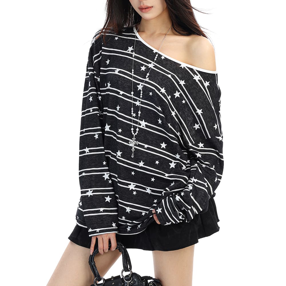 star print long sleeve t-shirt boogzel clothing