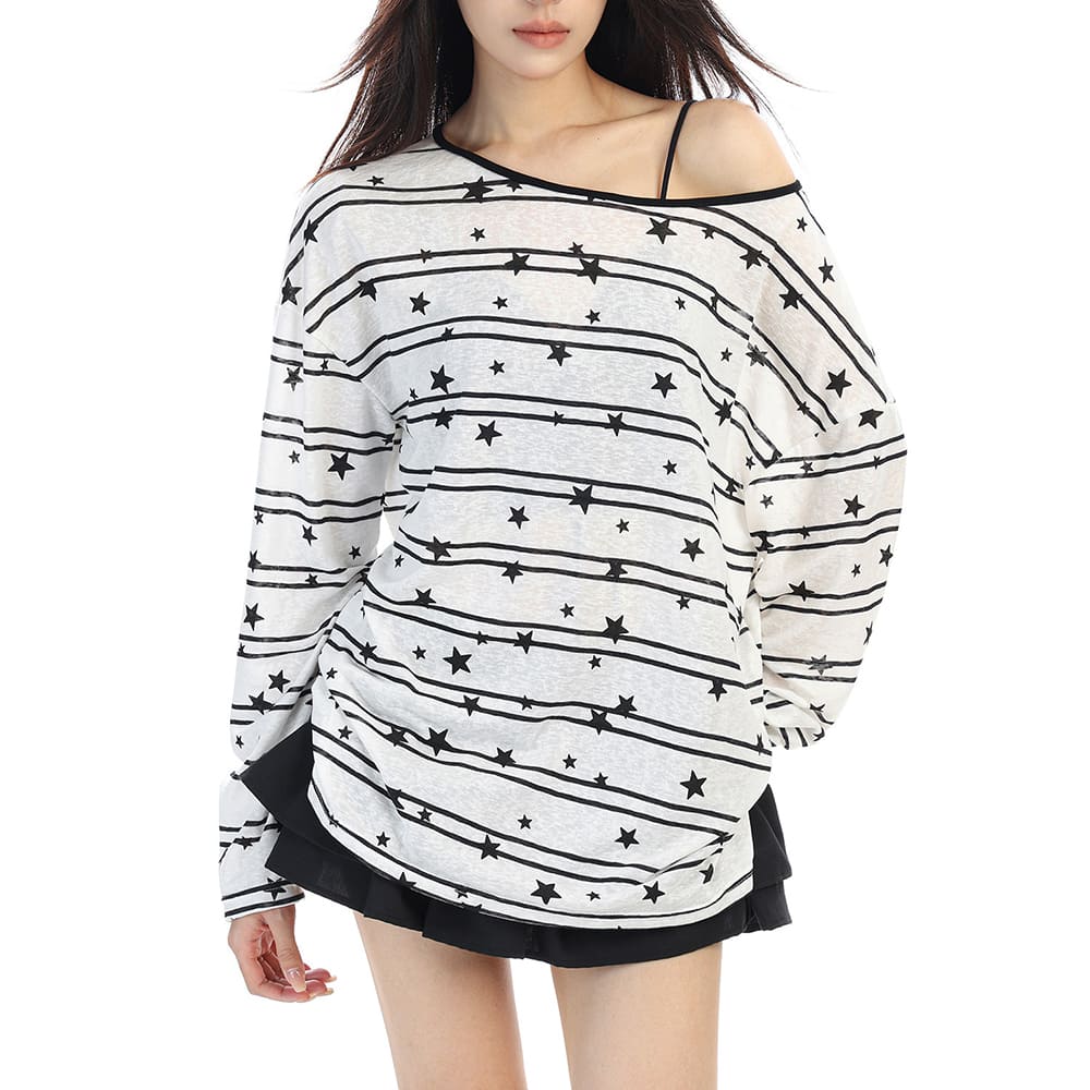 star print long sleeve t-shirt boogzel clothing