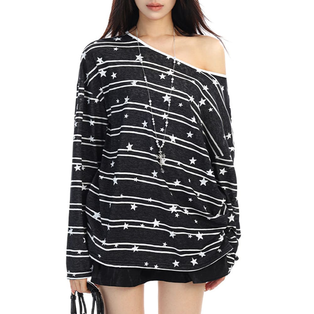 star print long sleeve t-shirt boogzel clothing