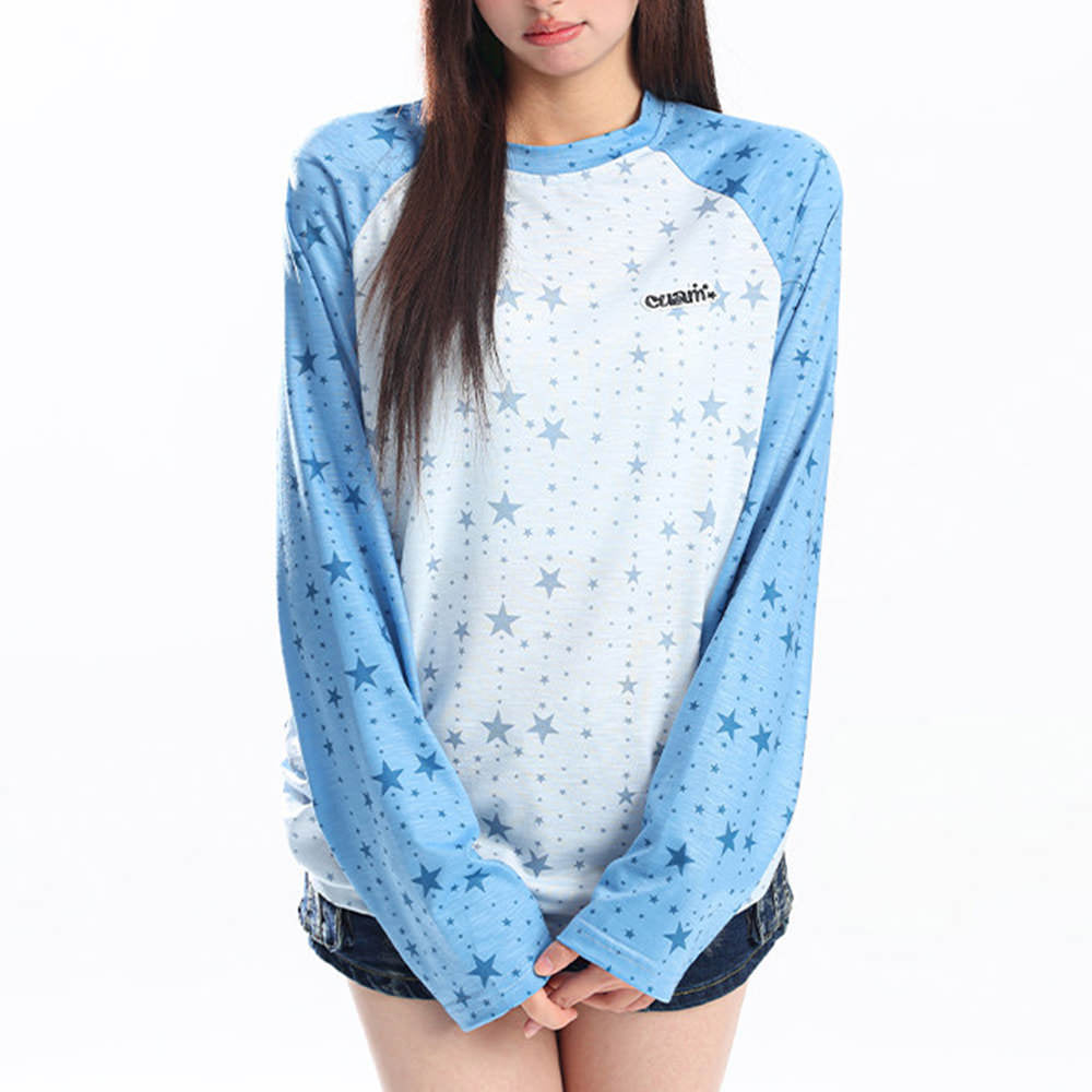 star print raglan long seeve top boogzel clothing