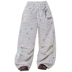 starry grid aesthetic wide leg pants boogzel clothing