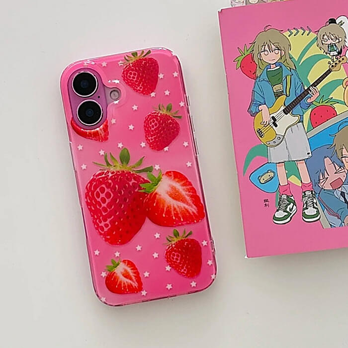 strawberry print y2k iphone case boogzel clothing